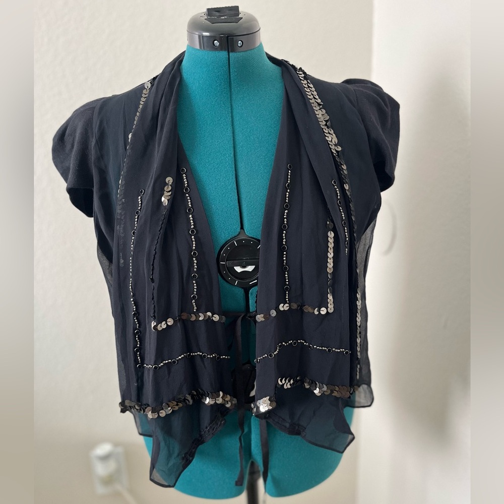 NWT Free People Washed Black Vest size XS